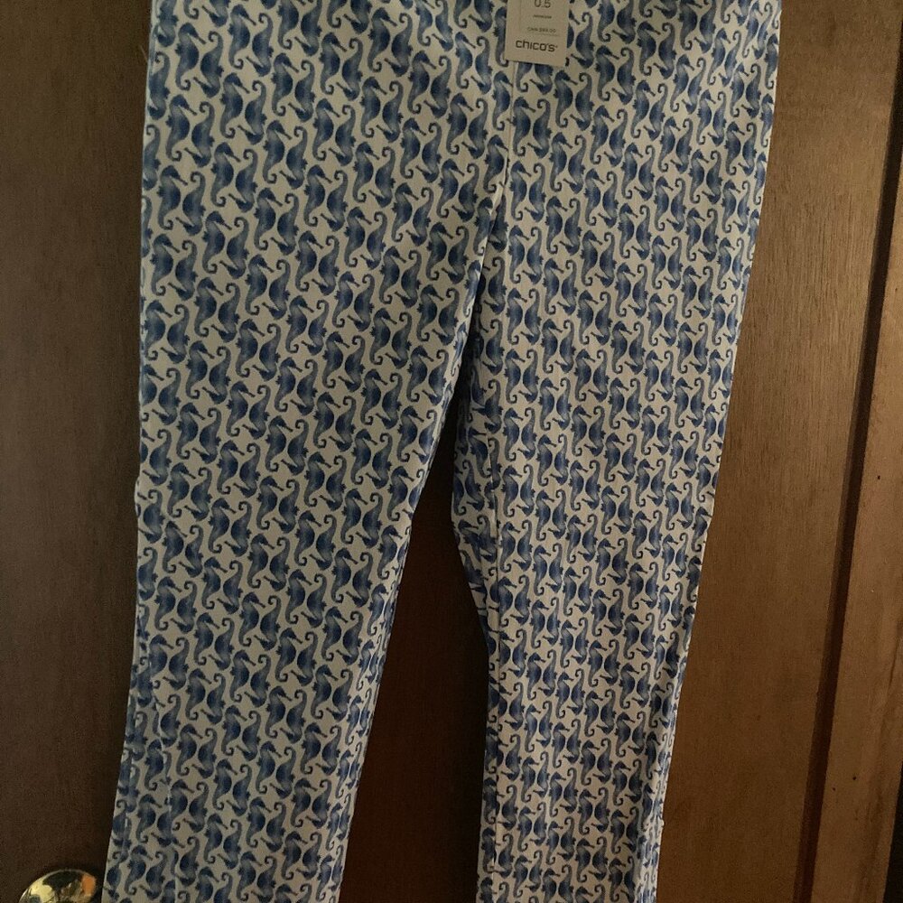 CHICO'S SIZE 0.5 AMPARO BLUE CROP